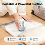 Etenwolf Vacuum Storage Bags For Travel With Rechargeable Wireless Pump, Vacuum Seal Bags For Clothes And Travel, Space Saver Bags In Carry-On Sizes, Perfect For Luggage And Suitcases, 20 Combo