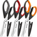 Astercook Kitchen Scissors 3 Pack, Heavy Duty All Purpose Kitchen Shears For Food And Packaging, Stainless Steel Food Scissors For Meat, Poultry, Herbs And Vegetables, Dishwasher Safe