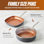 GOTHAM STEEL 20 Pc Ceramic Cookware Set, Copper Pots and Pans Set Non Stick with Bakeware, Cooking Utensils, and Steamer, Oven and Dishwasher Safe