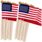 100 Pack Small American Flags On Stick, 4X6 Inch Small Us Flags/American Flags For Outside, Mini Hand Held Stick Flags, Memorial Day,250 Anniversary, 4Th Of July Decorations,Patriotic Decorations
