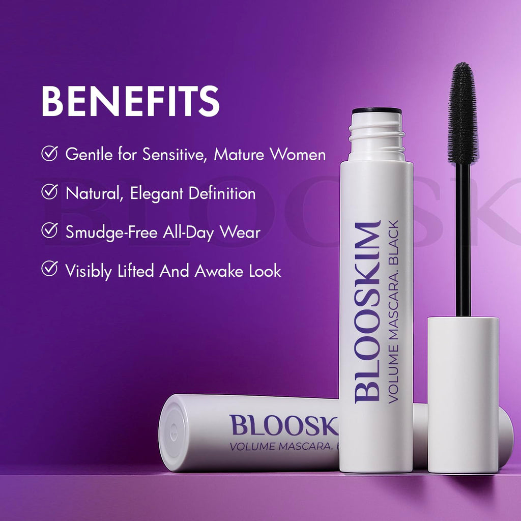 Mascara For Older Women 60 Plus: Black Prime Lash Mascara - Prime Mascaras For Mature Women Makeup - Hypoallergenic Non-Clumping Formula For Sensitive Eyes, 6G
