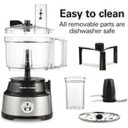 Hamilton Beach Food Processor & Vegetable Chopper for Slicing, Shredding, Mincing, and Puree, 10 Cups + Easy Clean Bowl Scraper, Black and Stainless Steel (70730)