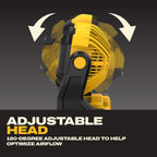 Dewalt 20V Max Portable Fan, Battery Powered Rechargeable Cordless Shop Fan, Up To 4.5 Hrs Runtime, Variable Speed, 650 Cfm, Tool Only (Dce512B)