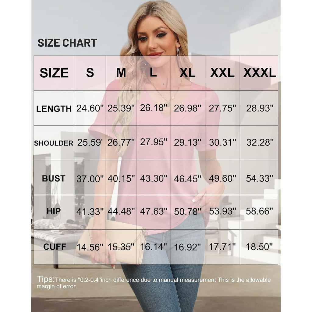 T Shirts Short Sleeve V Neck Tees Womens Tops Beach Vacation Fashion Clothes 2026 Casual Summer Spring Fall Outfits