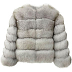 Genuine Fox Fur Coat, Natural Fur Jacket, Women'S Winter Warm Outwear
