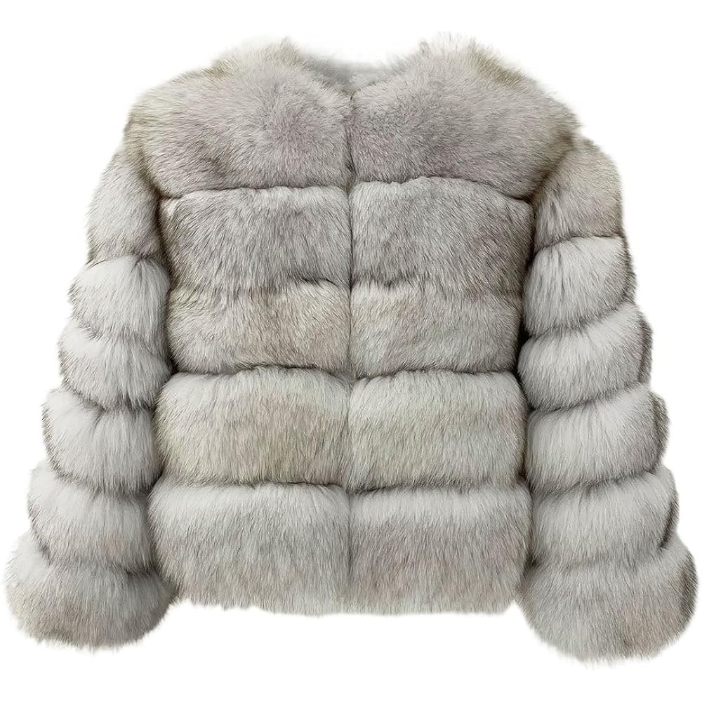 Genuine Fox Fur Coat, Natural Fur Jacket, Women'S Winter Warm Outwear