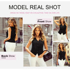 Dokotoo Womens Vest Dressy Casual V-Neck Button-Down Lined Suit Jacket Waistcoat Versatile Vests