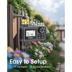 Water Timer For Outdoor Garden Hose, Hose Timer With Rain Delay/Manual Mode, Automatic Drip Irrigation Controller System For Lawn Yard Garden Watering