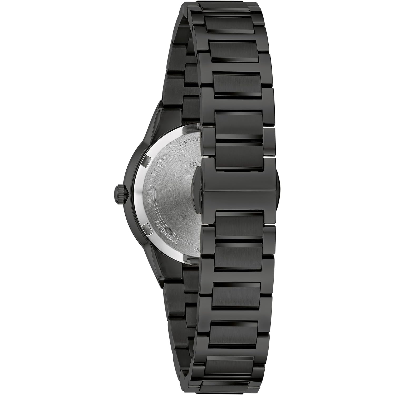 Bulova Ladies' Modern Millenia Black Stainless Steel 2-Hand Quartz Watch, Black Dial Style: 98L314