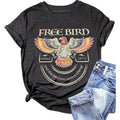 Women Vintage Rock Band Shirts Country Music Shirts Graphic Tees Concert Outfit Short Sleeve Tops Dark Grey-3-free