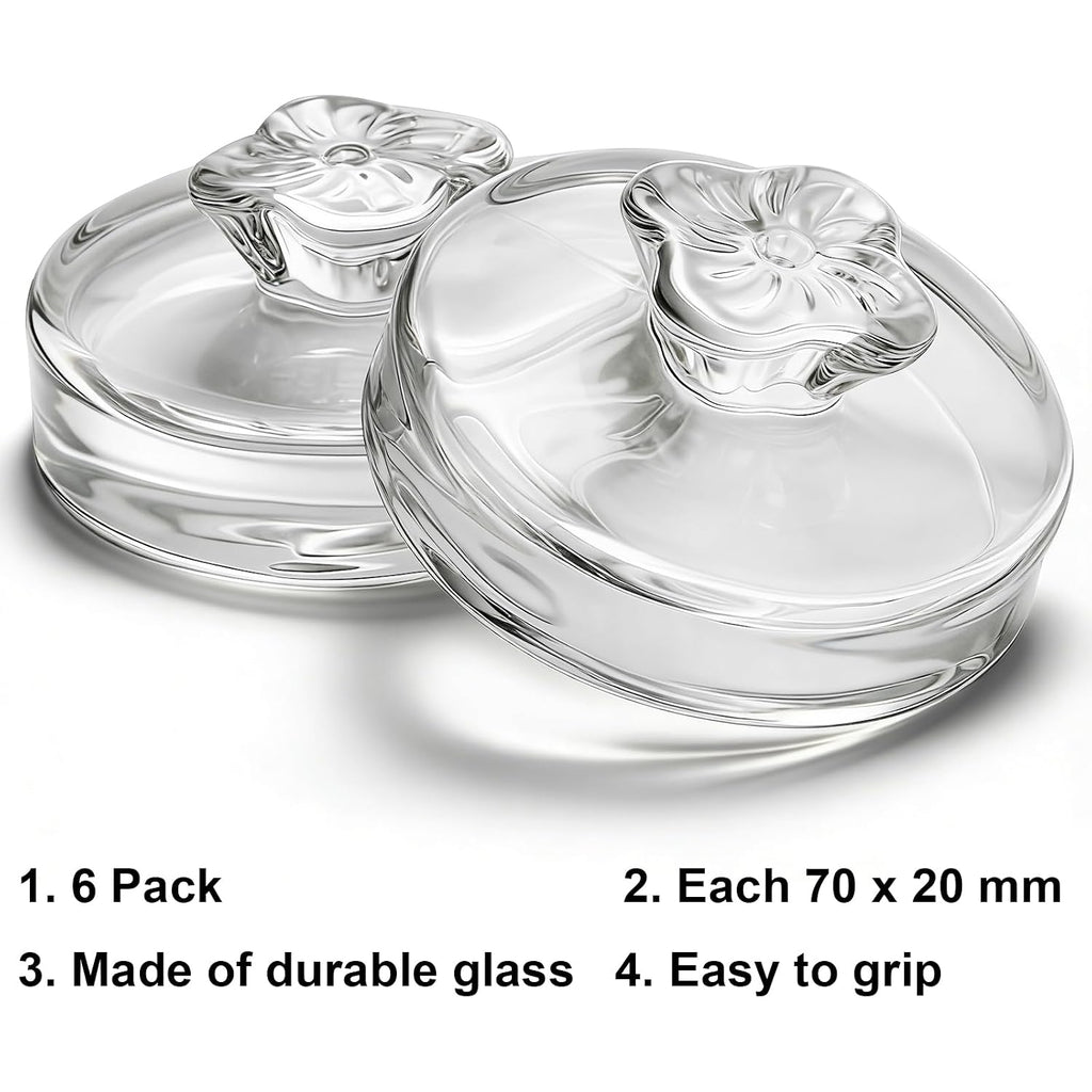 Okllen 9 Pack Glass Fermentation Glass Weights For Large Wide Mouth Mason Jars Easy Grip Handle, Dishwasher Safe