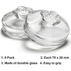 Okllen 9 Pack Glass Fermentation Glass Weights For Large Wide Mouth Mason Jars Easy Grip Handle, Dishwasher Safe