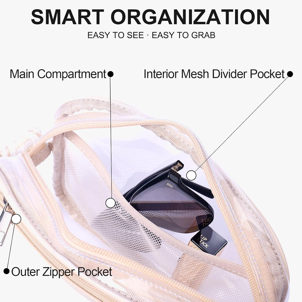 Frevaou Clear Bag For Stadium Events Crossbody Bags For Women Transparent Purse For Concerts, Games, Festivals