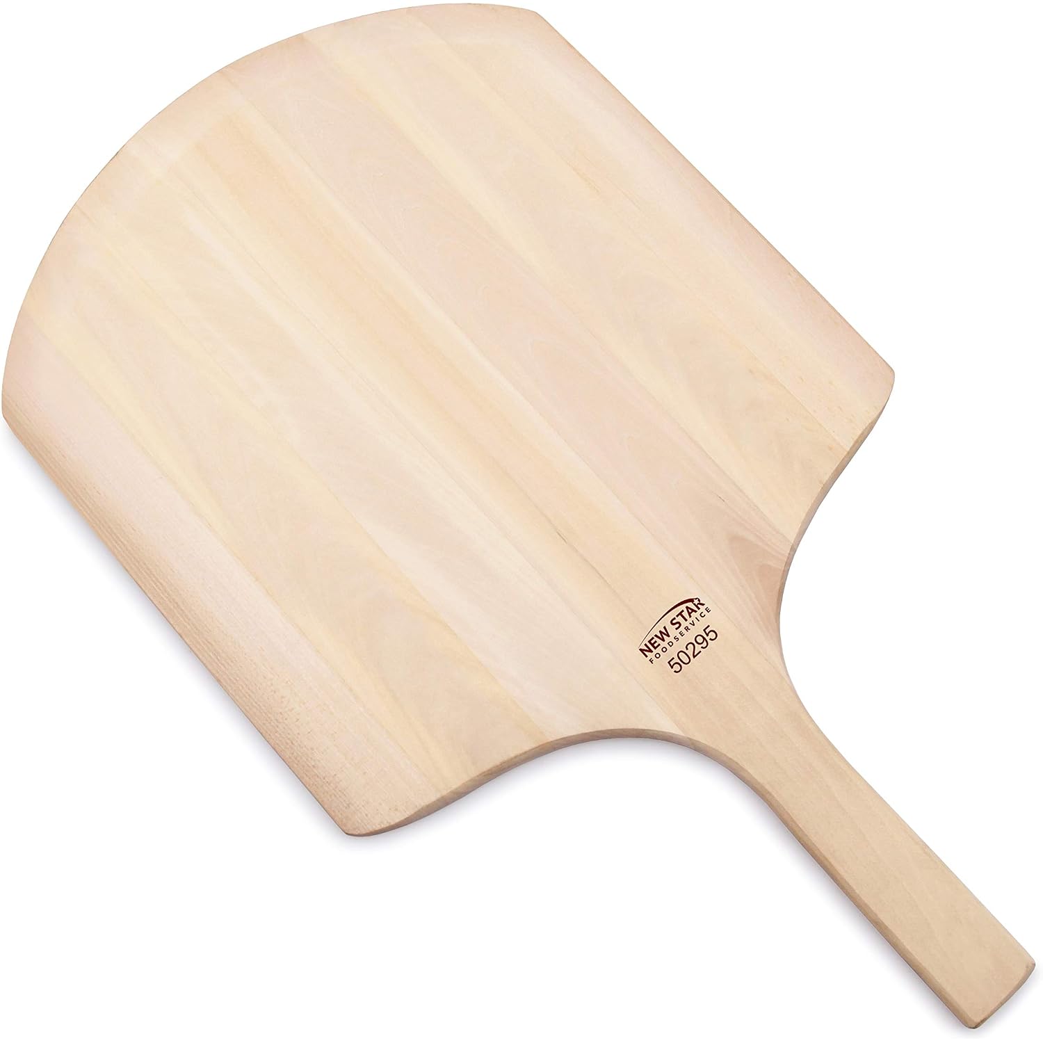 New Star Foodservice 50295 Restaurant-Grade Wooden Pizza Peel, 16" L X 14" W Plate, With 8" L Wooden Handle, 24" Overall Length
