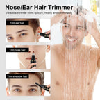 XOOMRSCP Nose Hair Trimmers for Men，Rechargeable Hair Trimmer 2 in 1 Painless Multifunctional Ear and Nose Hair Trimmer with IPX7 Waterproof Dual Edge Blades (Black)