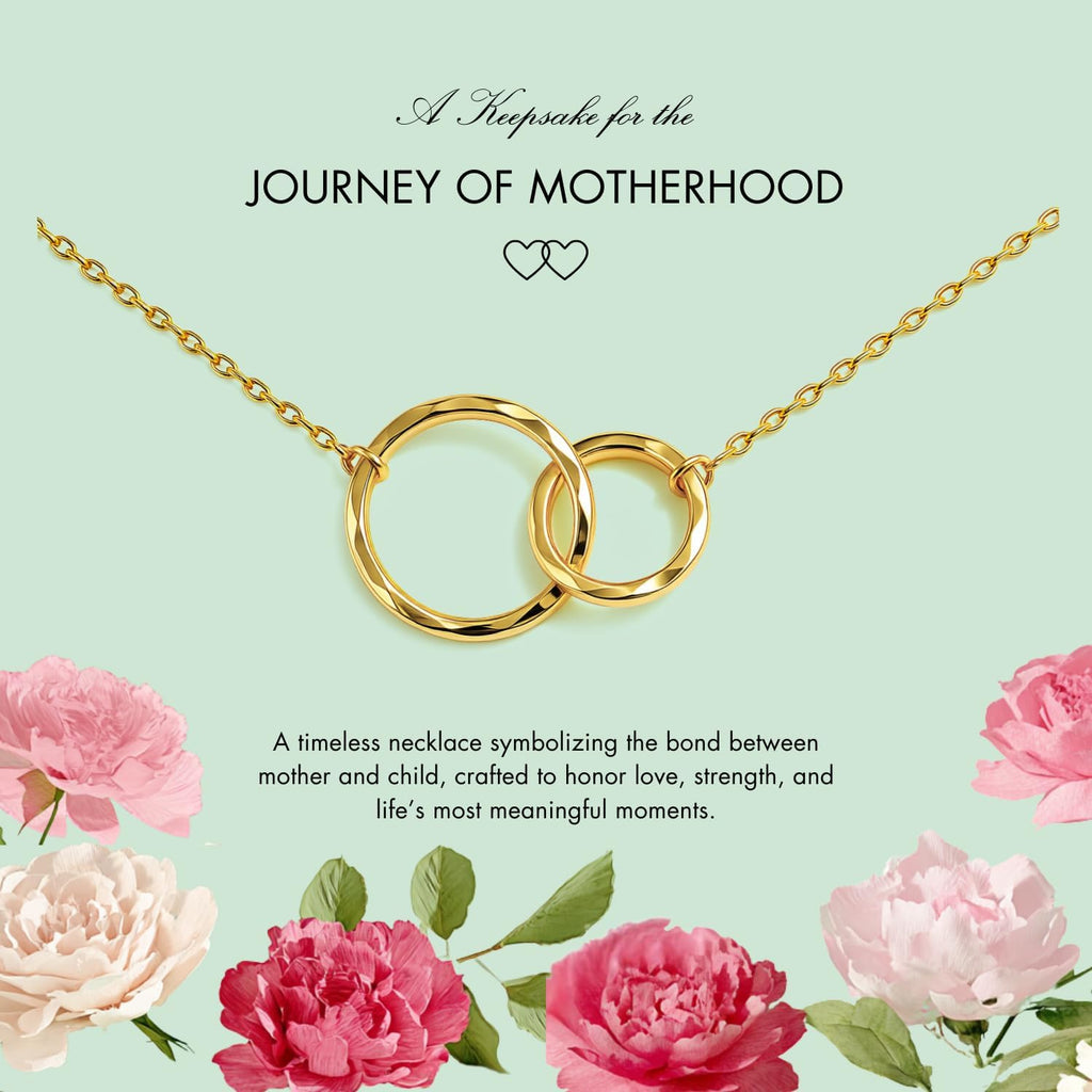 HOPE LOVE SHINE Twins “Mom to Be” Necklace – First Mothers Day Gift for Expecting Mom of Twins – Sterling Silver Double Circle Pendant