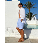 Men'S Linen Shorts Lightweight Cotton Breathable Casual Shorts For Men Summer Beach Vacation Yoga