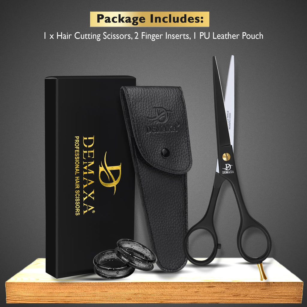 Professional Hair Scissors 6.5 Inch - Premium High Carbon Stainless Steel Barber Salon Hair Shears For Haircut Scissors - Ergonomic Design Super-Sharp Hair Cutting Shears Blades