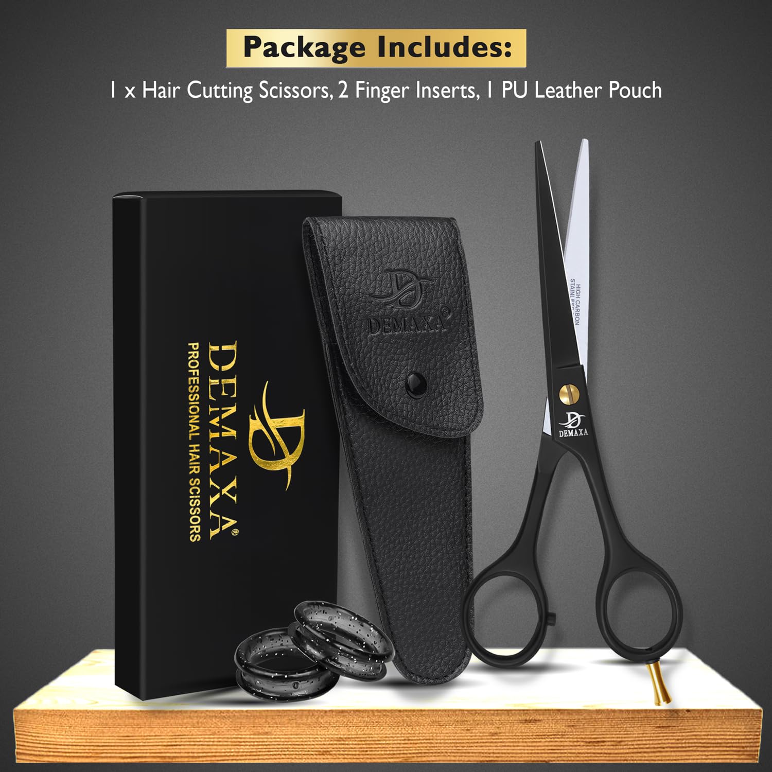 Professional Hair Scissors 6.5 Inch - Premium High Carbon Stainless Steel Barber Salon Hair Shears For Haircut Scissors - Ergonomic Design Super-Sharp Hair Cutting Shears Blades