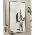 Koonmi 76"X34" Floor Mirror Full Length, Bedroom Floor Body Mirror With Stand, Large Black Mirror, Leaning, Standing Or Hanging Horizontally/Vertically