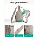 BAGSMART Small Sling Bag for Women, Puffer Crossbody Bag Purses Hobo Handbag Fanny Packs for Travel Hiking
