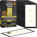 Cricket Traps Indoor (12 Traps) Extra Large Bug Sticky Traps - Non-Toxic Extra Sticky Glue Traps For Bugs - Pre-Baited Fruity Scent Crickets Bug Trap Indoor - Insect Glue Traps For Bugs - Trap A Pest