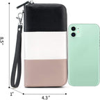 Moflycom Womens Wallet RFID Blocking Genuine Leather Multi Credit Card Large Capacity Zip Around Clutch Travel Purse Wristlet