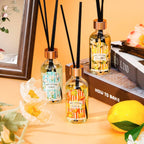 Reed Diffuser Set Of 3 Pack, Linen Vanilla Citrus Scented Oil Diffuser With 15 Sticks, Reed Diffusers For Home, Bathroom Air Freshener, 1.7 Fl.Oz Each, Total 5.1 Oz