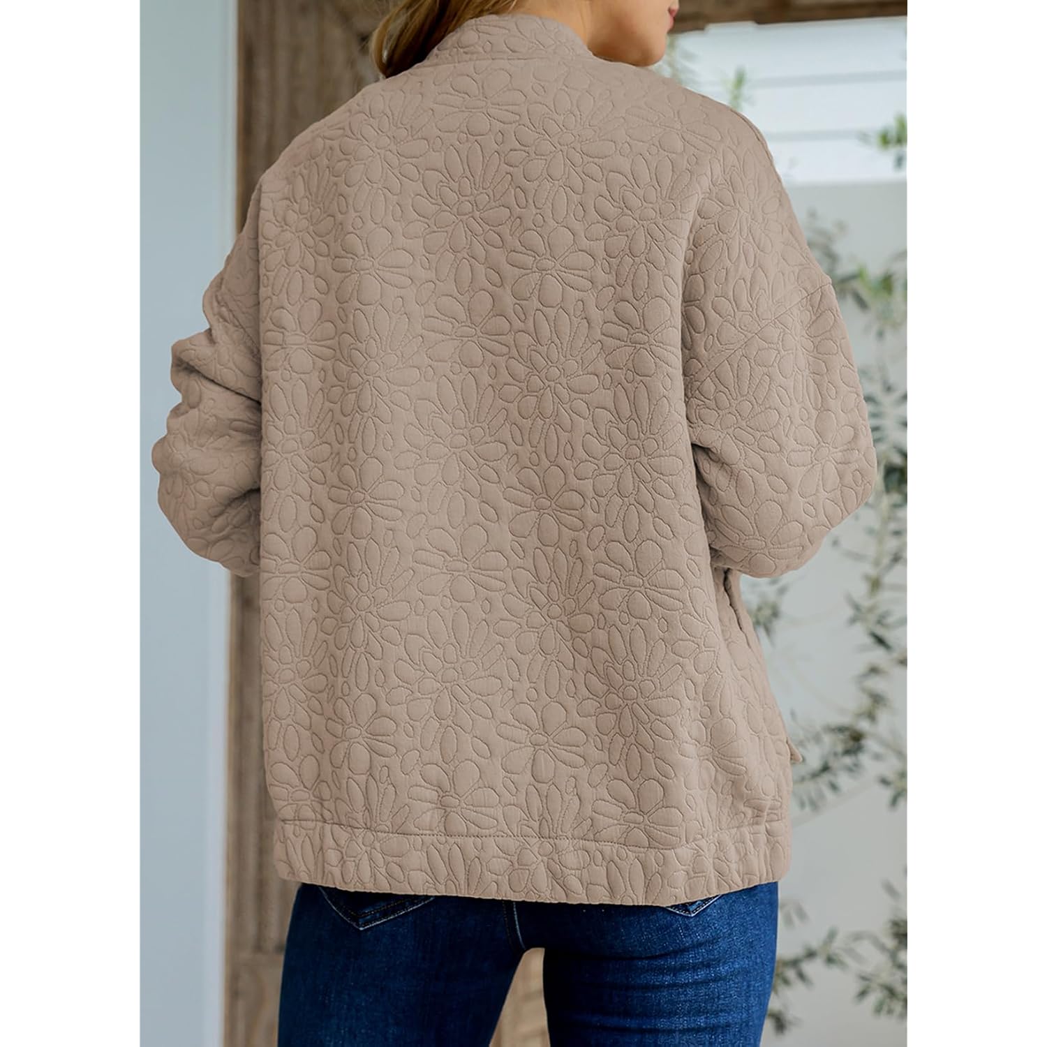Evaless Bomber Jackets For Women Spring Fashion 2026 Cute Jacquard Coats Lightweight Zip Up Jackets Dressy Casual