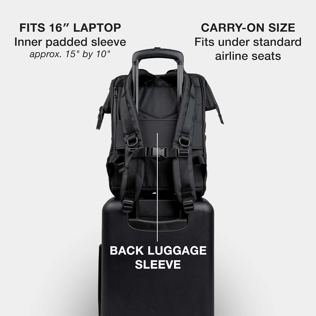 Cascade Standard Backpack, 21L, Black | Weatherproof Construction, Perfect For Daily Use And Travel, Padded Laptop Sleeve And Adjustable Straps