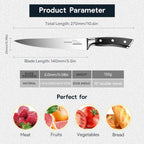 5.5 Inch Kitchen Utility Knife, German High Carbon Stainless Steel | Razor Sharp Full Tang Forged Meat Trimming & Sandwich Knife, Prep Knife & Small Chef Knife For Fruits, Cheese, Veggies, Herbs