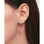 Tiny Double Hoop Earring S925 Sterling Silver Small Hammer Texture Hoop Hypoallergenic Twist Spiral Earrings for Women - Sliver & Gold