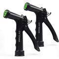 Hose Nozzle 2 Pack, Full Size Pistol Grip Water Nozzle Sprayer With Threaded Front, High Pressure Nozzle, Adjustable Spray Water Flow For Watering Plants, Showering Pet, Washing Car, Cleaning