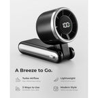 Portable Handheld Turbo Fan - 5 Gear High Speed 4000Mah Rechargeable Mini Personal Hand Fan Blow Cold Air, Battery Operated Travel Essentials, Beach Vacation, Gifts For Women, Men (Black)