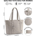 Bagstellar Quilted Tote Bag For Women, Puffer Cotton Work Tote Teacher Nurse Shoulder Bag Handbag For School, Travel, Nursing