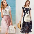 Girls Bowknot Cute Leather Backpack Mini Backpack Purse For Women