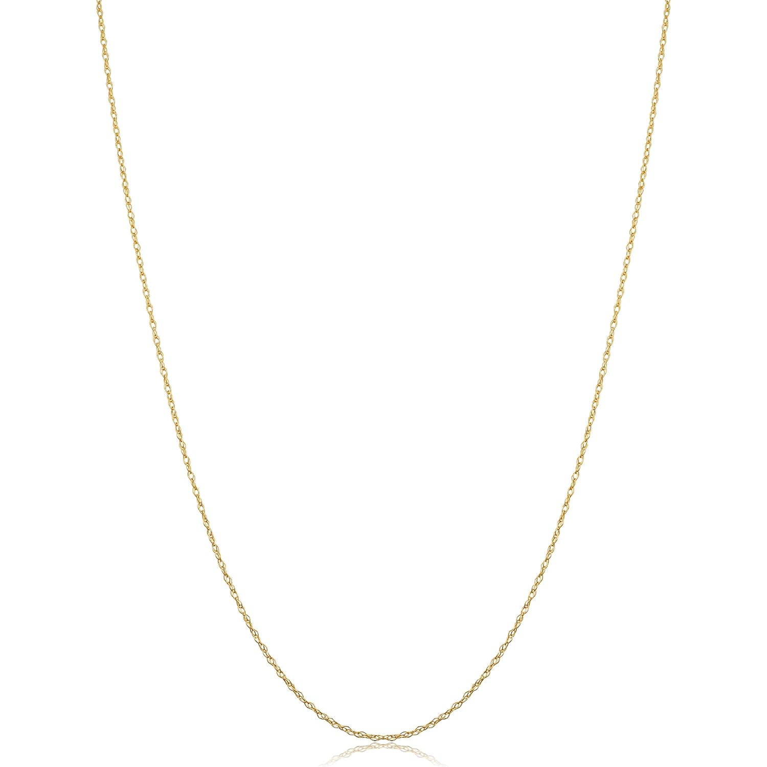 Kooljewelry Womens Classic Rope Chain - 14k Yellow Gold Pendant Necklace, Polished, Spring Ring