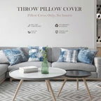 Set Of 4 Blue And Grey Abstract Art Artwork Pillow Cover 18 X 18 Inch, Gallery Modern Decorative Throw Pillows Cushion Cover For Bedroom Sofa Living Room