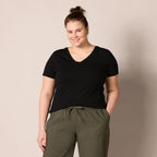 Women's Regular-Fit Short-Sleeve T-Shirt (Crewneck and V-Neck Options), Multipacks