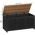 Hoobro Storage Bench, 39.3" Retro Wooden Storage Chest, Wooden Storage Trunk, Toy Chest With Lift Top, Multifunctional Entryway Organizer, For Entryway, Living Room, Black And Walnut Bh141Cw01G1