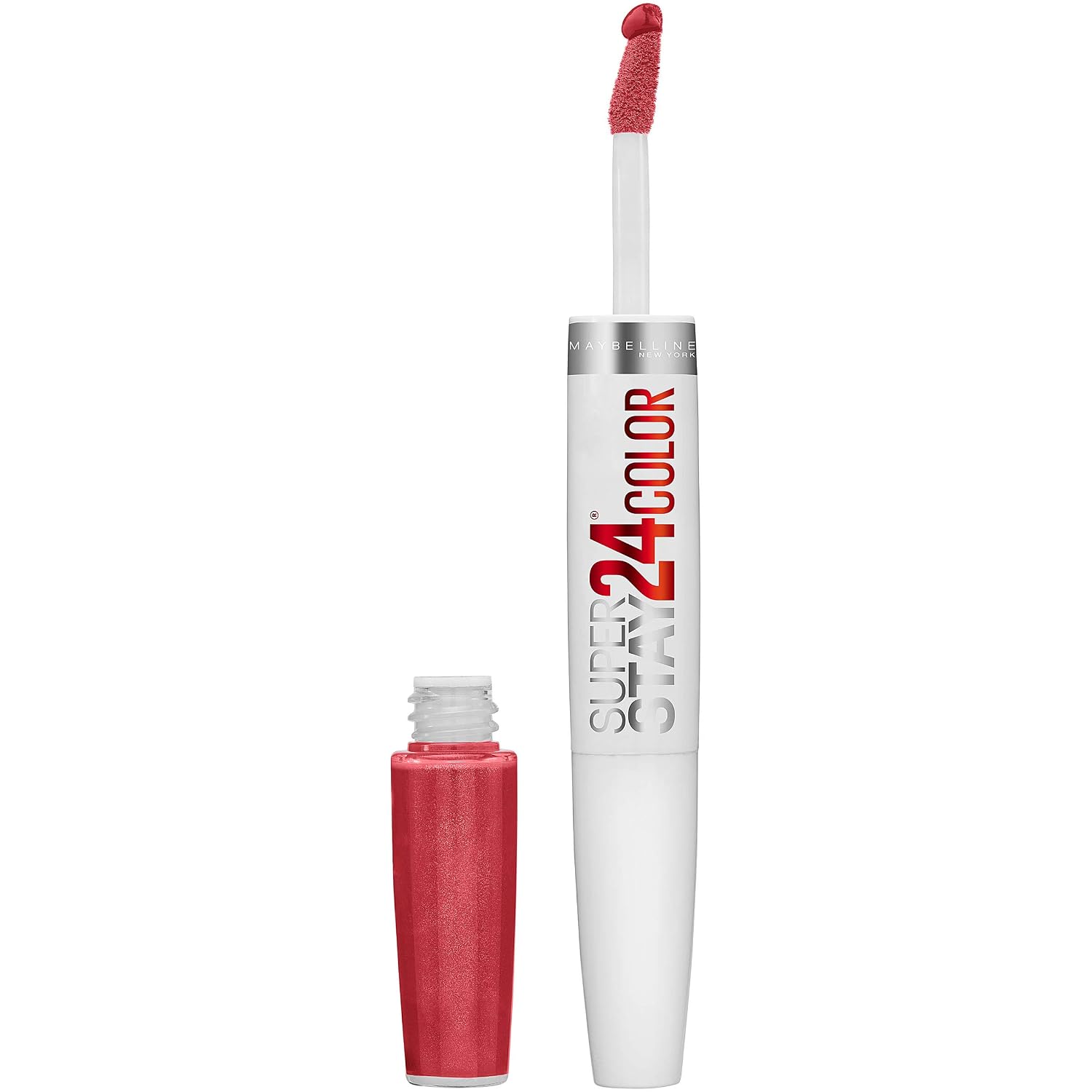 Maybelline Super Stay 24, 2-Step Liquid Lipstick Makeup, Long Lasting Highly Pigmented Color With Moisturizing Balm, Continuous Coral, Coral Pink, 1 Count
