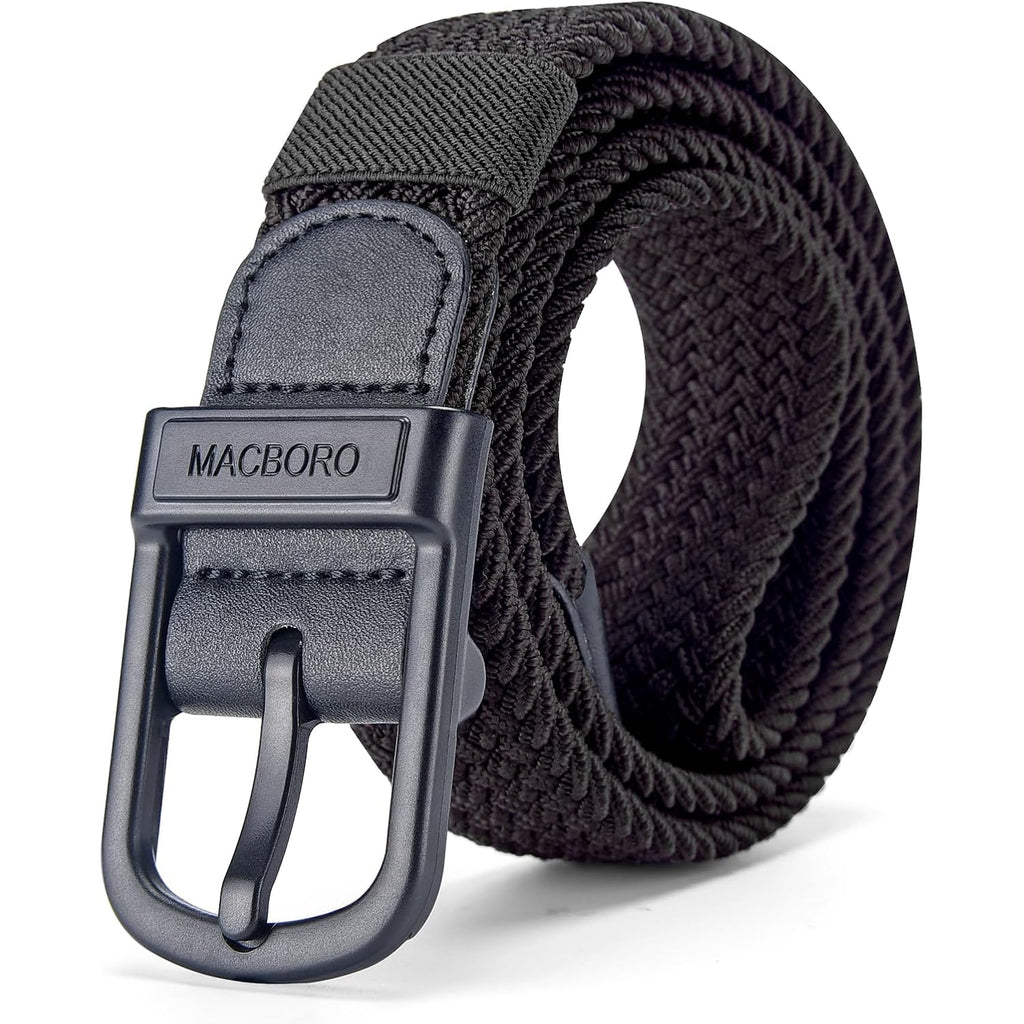 Tsa Approved Hypoallergenic Nickel Free Non Metal Belt For Men Elastic Stretch Braided Golf Accessories Belt 1.38"