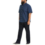 Van Heusen Men'S Big And Tall Wrinkle Free Short Sleeve Button Down Shirt, No-Tuck Length, Comfortable Stretch Fabric