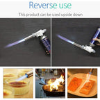 Butane Torch Blow Lighter Kitchen Culinary Torches Head | Reverse Use With Adjustable Flame, Ideal For Chef Cooking, Creme, Brulee, Bbq, Baking, Diy Soldering, Gas Not Included