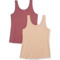 Amazon Essentials Women's Plus Size Slim Fit Scoop Neck Tank Top, Multipacks