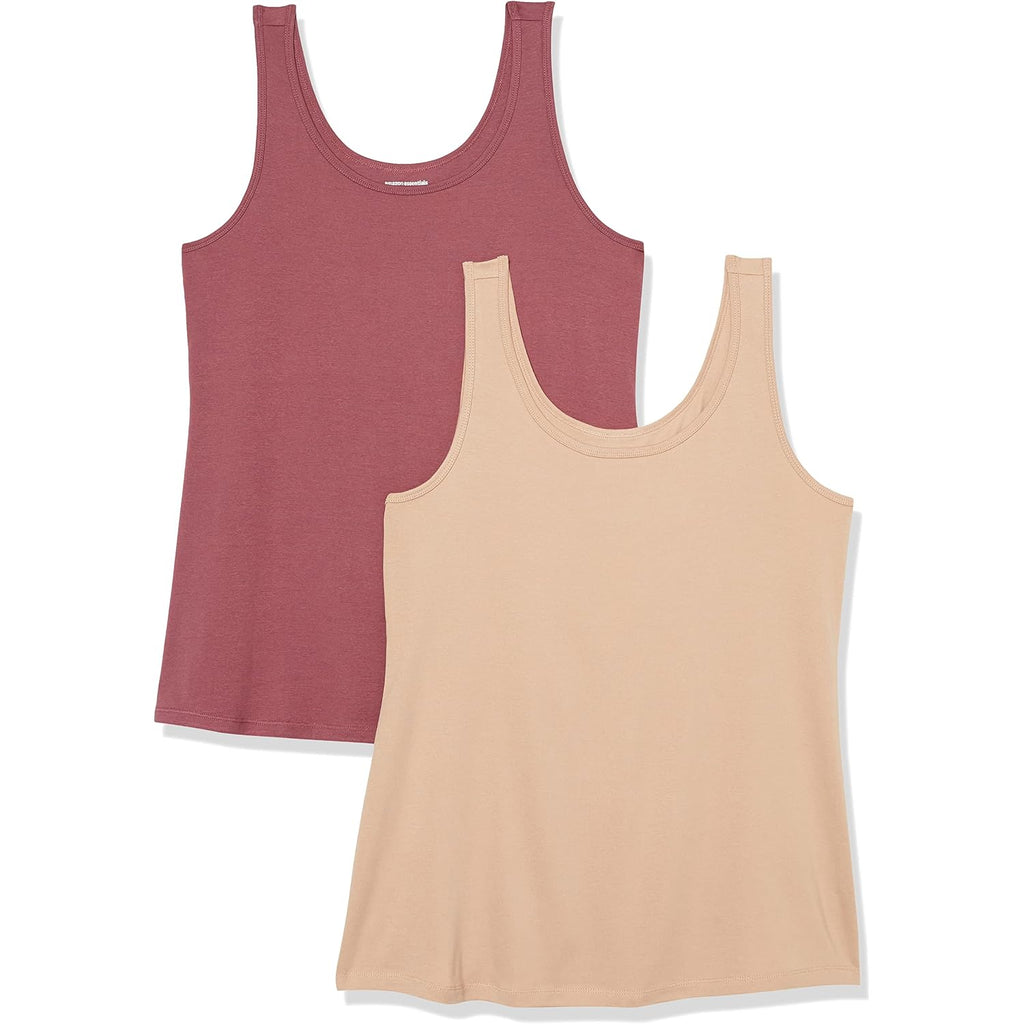 Amazon Essentials Women'S Plus Size Slim Fit Scoop Neck Tank Top, Multipacks