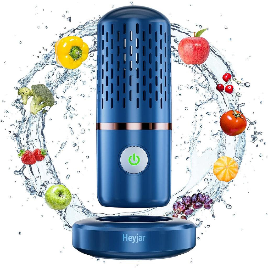 Fruit And Vegetable Washing Machine, Fruit Cleaner Device,Fruit Purifier For With Oh-Ion Purification Technology For Cleaning Fruit,Vegetable Sold By Heyjar Us Only(Blue)