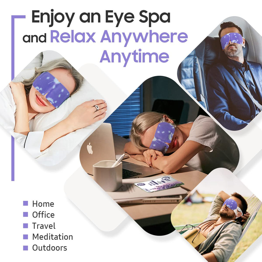 Steam Eye Mask, 10Packs Heated Eye Mask, Self Heating Disposable Spa Warm Compress For Eyes Sleep Mask, Travel Essentials & Relaxation Gifts For Women (Lavender Scent)