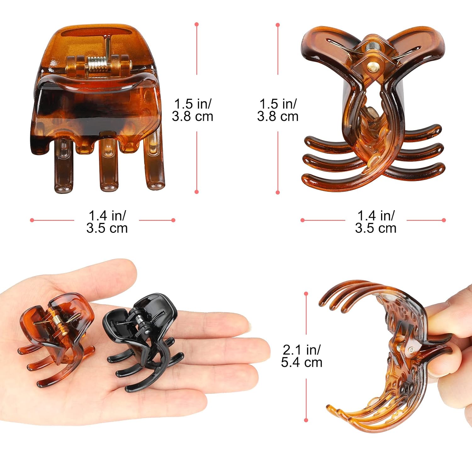 6 Pieces Hair Claw Clips, Morhom 1.3 Inch Jaw Clips For Thick Or Medium Hair