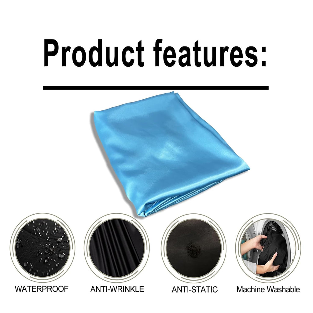 Salon Styling Capes For Clients, Hair Dye Cutting Capes With Elastic Hooks, Waterproof Light Weight Satin Sheen Styling Cape Barber Gown For Stylist, 63”*56”(Blue)